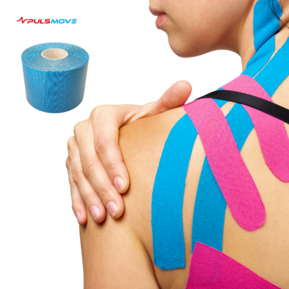 PULSMOVE Taśmy Kinezjologiczne Taśma do kinesiotapingu 5cmx5m niebieska - zdjęcie produktu