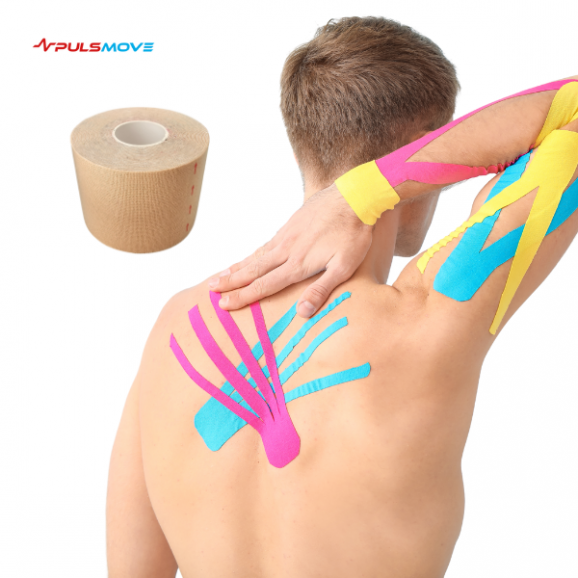 PULSMOVE Taśmy Kinezjologiczne Taśma do kinesiotapingu 5cmx5m Beżowa - zdjęcie produktu