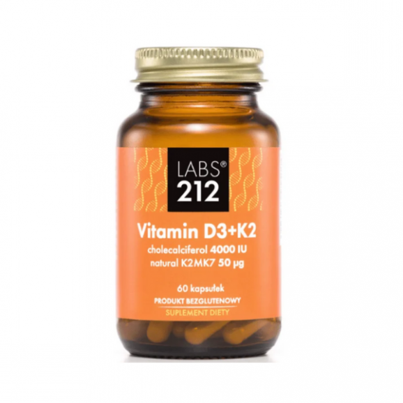 Labs212 Vitamin D3 + K2, kapsułki, 60 szt. Labs212 Vitamin D3 + K2, kapsułki, 60 szt. - zdjęcie produktu