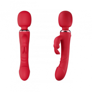 Wibrator Czerwony Króliczek 3w1 Stymulator Punktu G. Dwustronny Masażer, Damski, 1 szt. - zdjęcie produktu