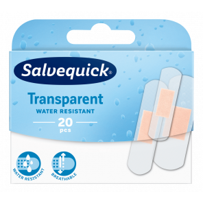 Salvequick Transparent Water Resistant, plastry opatrunkowe, 20 szt. - zdjęcie produktu