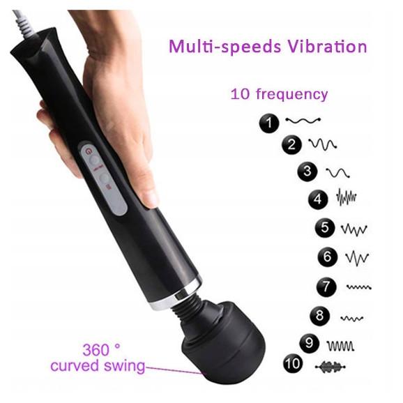 Wibrator Magic Massager 230V Czarny – elegancki masażer do stymulacji i relaksu, 1 szt. - zdjęcie produktu