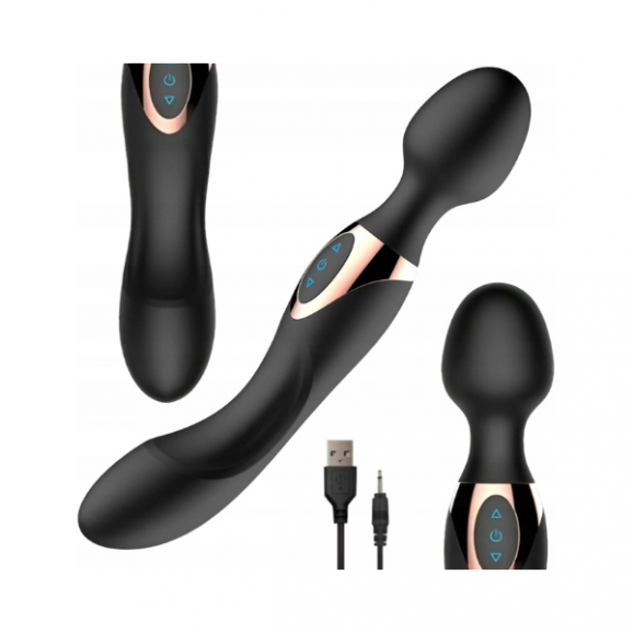 Wibrator Stymulujący Dwustronny, Intensywna Stymulacja Pochwy i Punktu G, Kolor: Czarny, 1 szt. - zdjęcie produktu