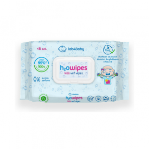 Lab4Baby H2O Wipes Kids, chusteczki nawilżane, 48 szt - zdjęcie produktu