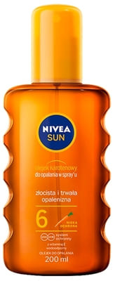 Nivea Sun, olejek karotenowy do opalania w sprayu, SPF 6, 200 ml