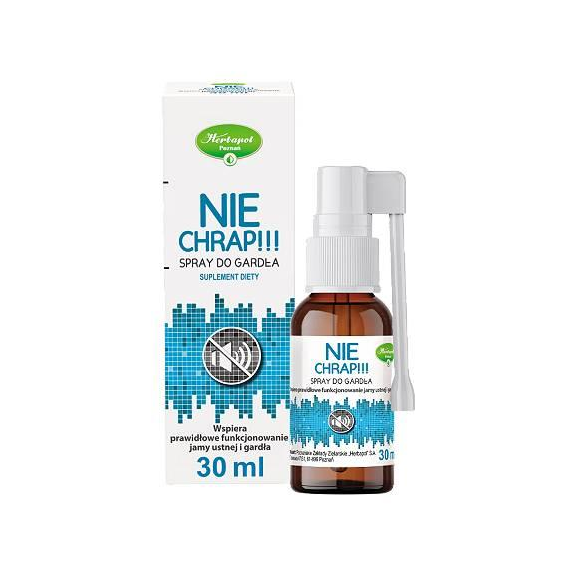 Herbapol Nie Chrap, spray do gardła, 30 ml Herbapol Nie Chrap, spray do gardła, 30 ml - zdjęcie produktu