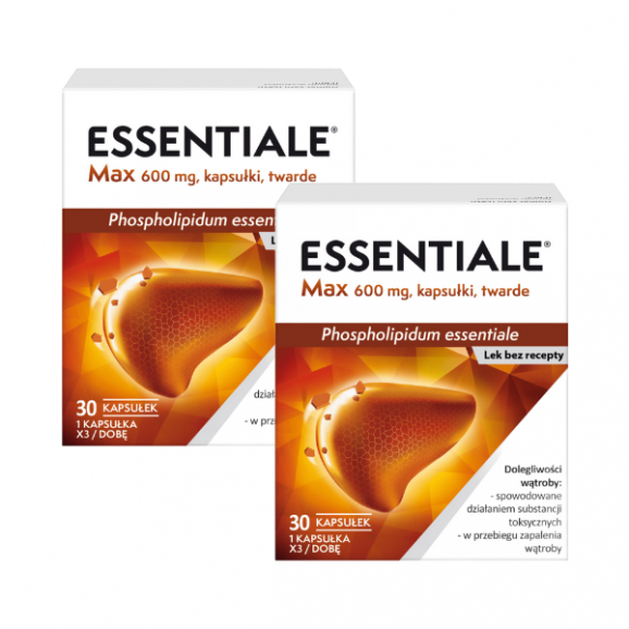 Essentiale Max, 600 mg, kapsułki twarde, 2 x 30 szt. Essentiale Max, 600 mg, kapsułki twarde, 2 x 30 szt. - zdjęcie produktu