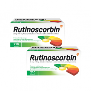 Rutinoscorbin 25 mg + 100 mg, tabletki powlekane, 2 x 210 szt. - zdjęcie produktu