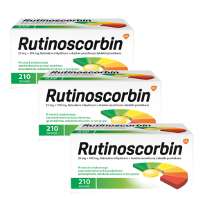 Rutinoscorbin 25 mg + 100 mg, tabletki powlekane, 3 x 210 szt. - zdjęcie produktu