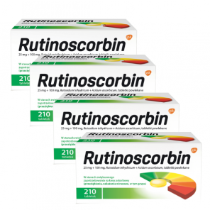 Rutinoscorbin 25 mg + 100 mg, tabletki powlekane, 4 x 210 szt. - zdjęcie produktu