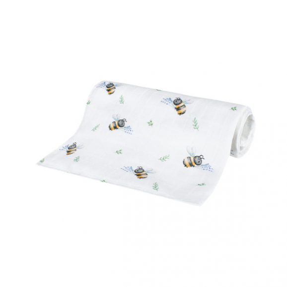 Bocioland, pieluszka bambusowa 40 cm x 40 cm, Pszczółki, 1 szt. Bocioland, pieluszka bambusowa 40 cm x 40 cm, Pszczółki, 1 szt. - zdjęcie produktu