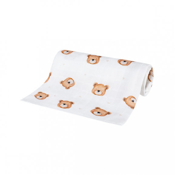 Bocioland, pieluszka bambusowa 75 cm x 75 cm, Teddy Bear, 1 szt. Bocioland, pieluszka bambusowa 75 cm x 75 cm, Teddy Bear, 1 szt. - zdjęcie produktu