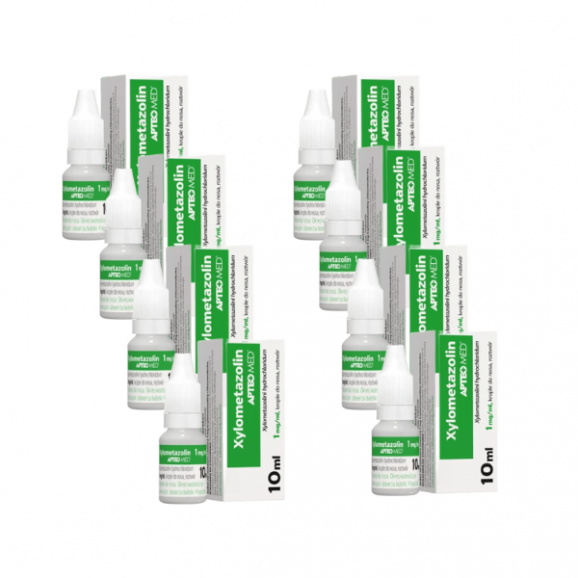Xylometazolin APTEO MED 0,1%, krople do nosa, 8 x 10 ml Xylometazolin APTEO MED 0,1%, krople do nosa, 8 x 10 ml - zdjęcie produktu