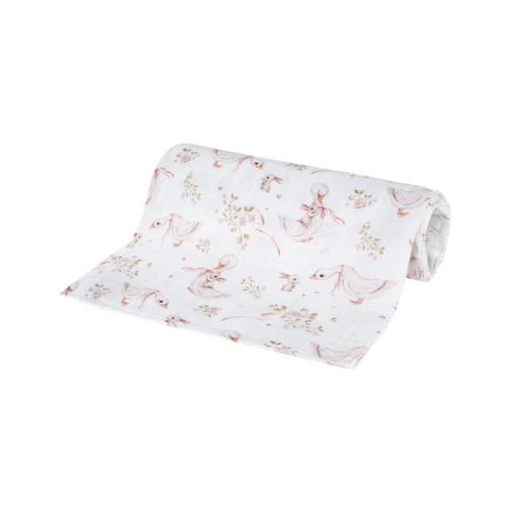 Bocioland, pieluszka bambusowa 75 cm x 75 cm, Gąski, 1 szt. Bocioland, pieluszka bambusowa 75 cm x 75 cm, Gąski, 1 szt. - zdjęcie produktu