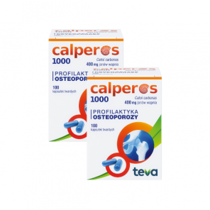 Calperos 1000, 400 mg jonów wapnia, kapsułki twarde, 2 x 100 szt. - zdjęcie produktu