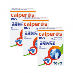 Calperos 1000, 400 mg jonów wapnia, kapsułki twarde, 3 x 100 szt. - zdjęcie produktu