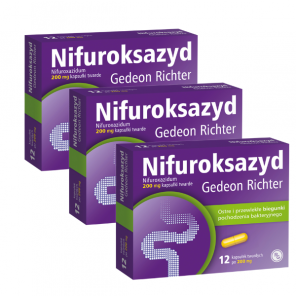 Nifuroksazyd Gedeon Richter, 200 mg, kapsułki twarde, 3 x 12 szt. - zdjęcie produktu