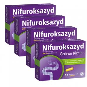Nifuroksazyd Gedeon Richter, 200 mg, kapsułki twarde, 4 x 12 szt. - zdjęcie produktu