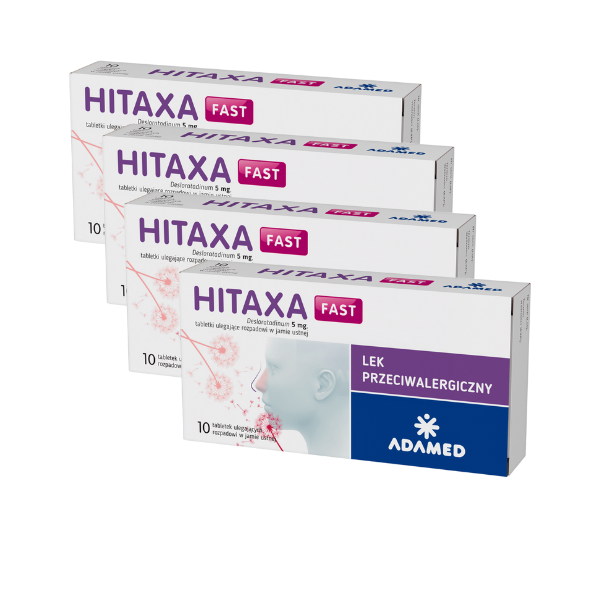 Hitaxa Fast, 5 mg, tabletki ulegające rozpadowi w jamie ustnej, 4 x 10 szt.