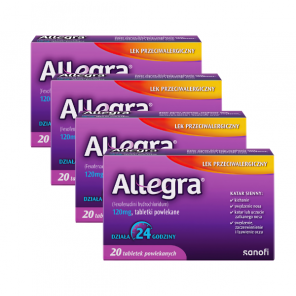 Allegra 120 mg, tabletki, 4 x 20 szt. - zdjęcie produktu