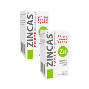 Zincas forte, 27 mg jonów cynku, tabletki, 2 x 50 szt. - zdjęcie produktu
