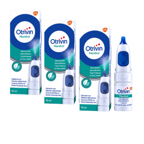 Otrivin Menthol 1mg/ml, aerozol do nosa, 3 x 10 ml - zdjęcie produktu