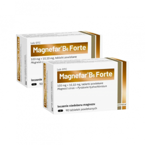 Magnefar B6 Forte, tabletki powlekane, 2 x 90 szt. - zdjęcie produktu