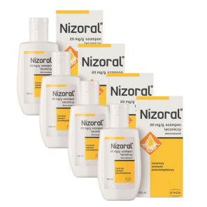 Nizoral, 20 mg-g, szampon leczniczy, 4 x 100 ml - zdjęcie produktu