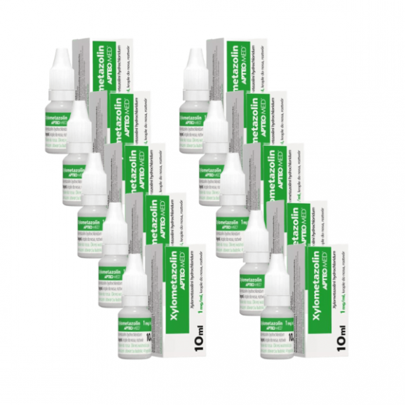 Xylometazolin APTEO MED 0,1%, krople do nosa, 10 x 10 ml Xylometazolin APTEO MED 0,1%, krople do nosa, 10 x 10 ml - zdjęcie produktu
