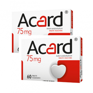 Acard, 75 mg, tabletki dojelitowe powlekane, 2 x 60 szt. - zdjęcie produktu