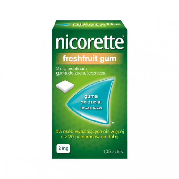 Nicorette FreshFruit Gum, 2 mg, guma do żucia, 105 szt. Nicorette FreshFruit Gum, 2 mg, guma do żucia, 105 szt. - zdjęcie produktu