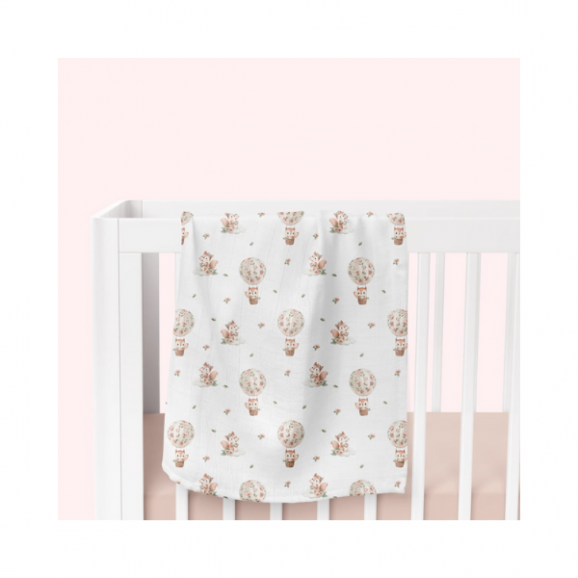 Bocioland, pieluszka bambusowa 110 cm x 110 cm, Wiewiórki, 1 szt. - zdjęcie produktu