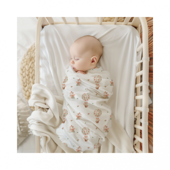 Bocioland, pieluszka bambusowa 110 cm x 110 cm, Wiewiórki, 1 szt. - zdjęcie produktu