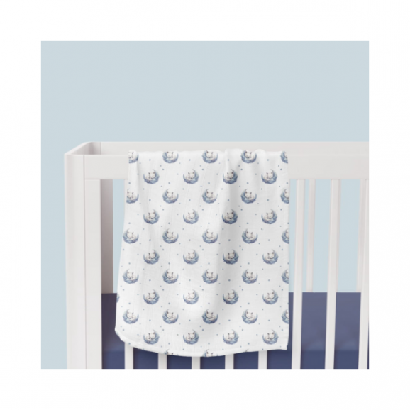 Bocioland, pieluszka bambusowa 75 cm x 75 cm, Śpiące liski, 1 szt. - zdjęcie produktu