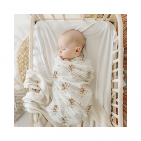 Bocioland, pieluszka bambusowa 75 cm x 75 cm, Myszki, 1 szt. - zdjęcie produktu