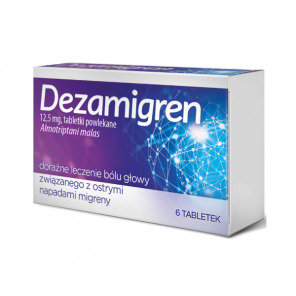 Dezamigren, tabletki przeciwmigrenowe 12,5 mg, 6 szt. - zdjęcie produktu