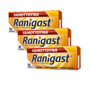 Famotydyna Ranigast, 20 mg, tabletki, 3 x 30 szt. - zdjęcie produktu
