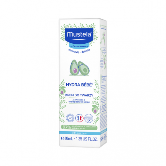 Mustela Bebe Enfant Hydra Bebe, krem do twarzy dla dzieci, 40 ml - zdjęcie produktu