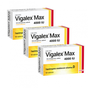 Vigalex Max, 4000 IU witamina D, tabletki, 3 x 90 szt. - zdjęcie produktu