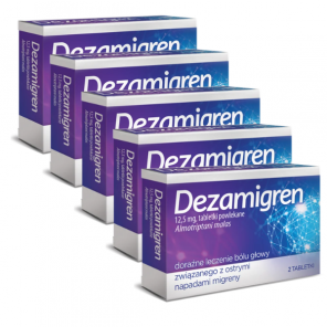 Dezamigren, tabletki przeciwmigrenowe 12,5 mg, 5 x 2 szt. - zdjęcie produktu