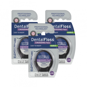 Elgydium Clinic DentalFloss Crossing Floss, nić dentystyczna do aparatów ortodontycznych i implantów, 3 x 30 szt. - zdjęcie produktu