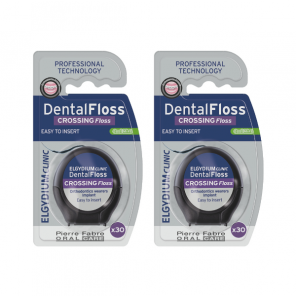 Elgydium Clinic DentalFloss Crossing Floss, nić dentystyczna do aparatów ortodontycznych i implantów, 2 x 30 szt. - zdjęcie produktu