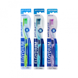 Elgydium Anti-Plaque, szczoteczka do zębów, Medium, 3 x 1 szt. - zdjęcie produktu