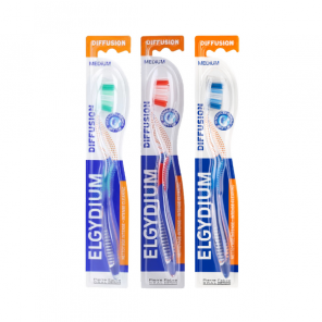 Elgydium Diffusion, szczoteczka do zębów, Medium, 3 x 1 szt. - zdjęcie produktu