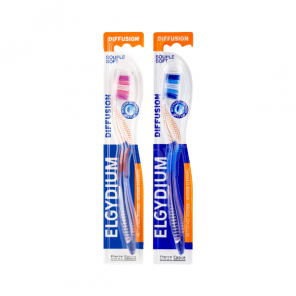 Elgydium Diffusion, szczoteczka do zębów, Souple Soft, 2 x 1 szt. - zdjęcie produktu