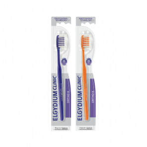 Elgydium Clinic Ortho-X, ortodontyczna szczoteczka do zębów, 2 x 1 szt. - zdjęcie produktu