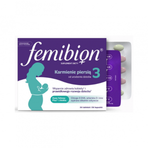 Femibion 3 Karmienie Piersią, Cholina, DHA, Kwas Foliowy Plus, tabletki 56 + kapsułki 56 - zdjęcie produktu
