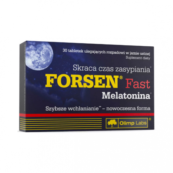 Olimp Forsen Fast Melatonina, tabletki ulegające rozpadowi w jamie ustnej, 30 szt. Olimp Forsen Fast Melatonina, tabletki ulegające rozpadowi w jamie ustnej, 30 szt. - zdjęcie produktu