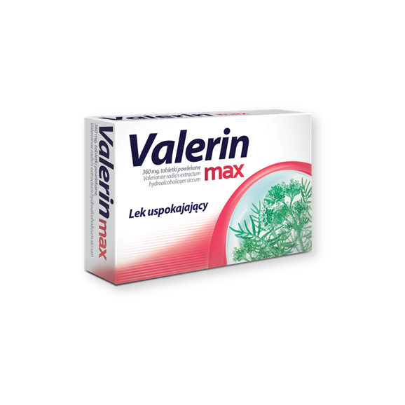Valerin max, 360 mg, tabletki powlekane, 10 szt. Valerin max, 360 mg, tabletki powlekane, 10 szt. - zdjęcie produktu