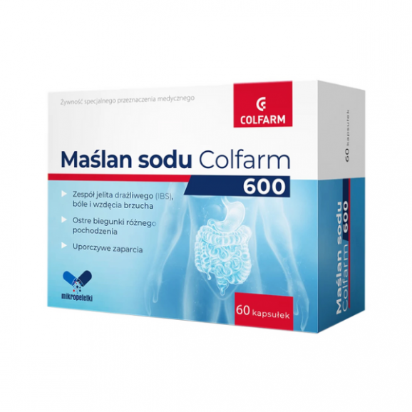 Colfarm Maślan Sodu 600 mg, kapsułki, 60 szt. Colfarm Maślan Sodu 600 mg, kapsułki, 60 szt. - zdjęcie produktu